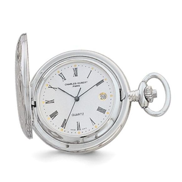 Brand New Charles Hubert Paris, White Dial Pocket Watch - Picture 4 of 5
